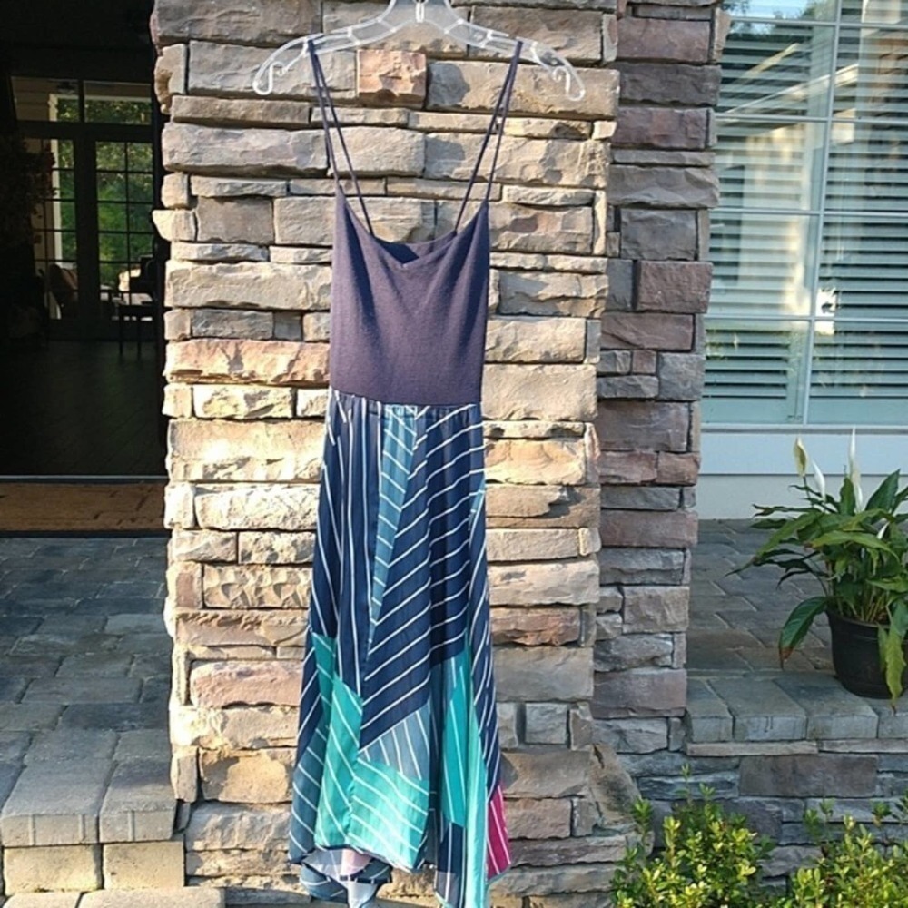 Gap Stripe Cami Tank Handkerchief Dress